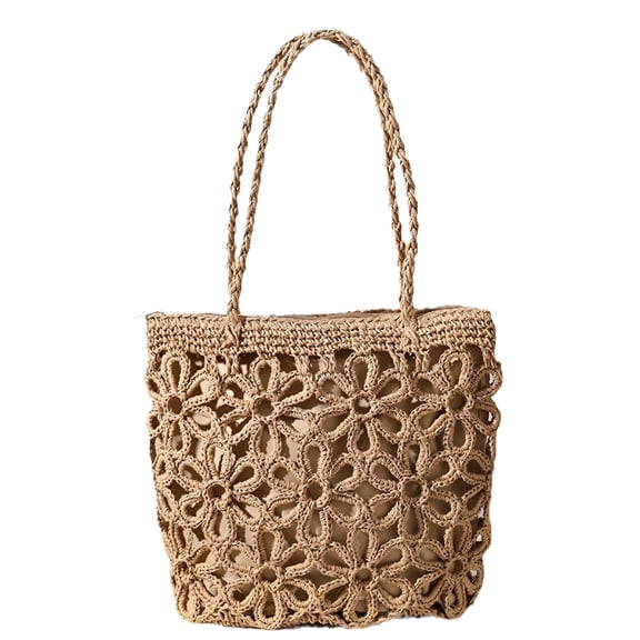 GASTROPOD Straw Woven Handbags for Women Hollow Shoulder Bag Large Flower Tote Purse Top Handle Bag Beach Summer