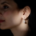 thumbnail image 4 of Rosec Jewels Certified Moissanite Dangle Earrings with Screw Back for Women - D-VS1 Grade - Bridal Earrings - Ready to Gift, 10K Yellow Gold, 4 of 7