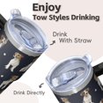 thumbnail image 4 of 20OZ Insulated Dog Outdoor Tumbler with Handle Straw and Lid Paw Print Coffee Cup for Women Friends Great Holiday Birthday Presents Fits Most Car Cup Holders, 4 of 6