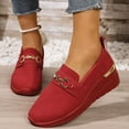 thumbnail image 3 of Pandaie Platform Wedge Loafers for Women Comfortable Slip on Sneakers Lightweight Orthopedic Walking Shoes with Arch Support Red 10, 3 of 8