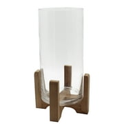 Better Homes & Gardens Glass Hurricane Candle Holder with Wood Stand