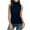 Dark Blue, variant on Womens Fashion Sleeveless Turtleneck Tops High Neck Casual Solid Color Tee Shirt Blouse T-Shirt Tank Tops Pullover Pink