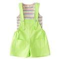 thumbnail image 6 of Easter Outfits Girl Sleeveless Striped Tank Top and Overalls 2 Peice Summer Outfit Set Dress up Party Outfit 7-8 Years Girls Clothes, 6 of 7