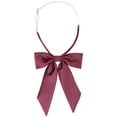 thumbnail image 1 of INSPIRE CHIC Women's Bow Ties Solid Color Western Ribbon Pre-Tied Bowties Burgundy One Size, 1 of 6