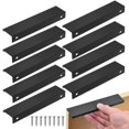 thumbnail image 1 of Black Kitchen Handle10pcs Invisible Center Distance Furniture Handlealuminum Door Knobblack Furniture Handle For Offices Drawers Cupboards (128m, 1 of 5