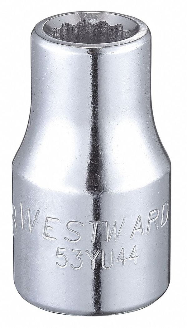 WESTWARD Pack of 5 3/8 Alloy Steel Socket with 1/2 Drive Size and Full Polished Finish 