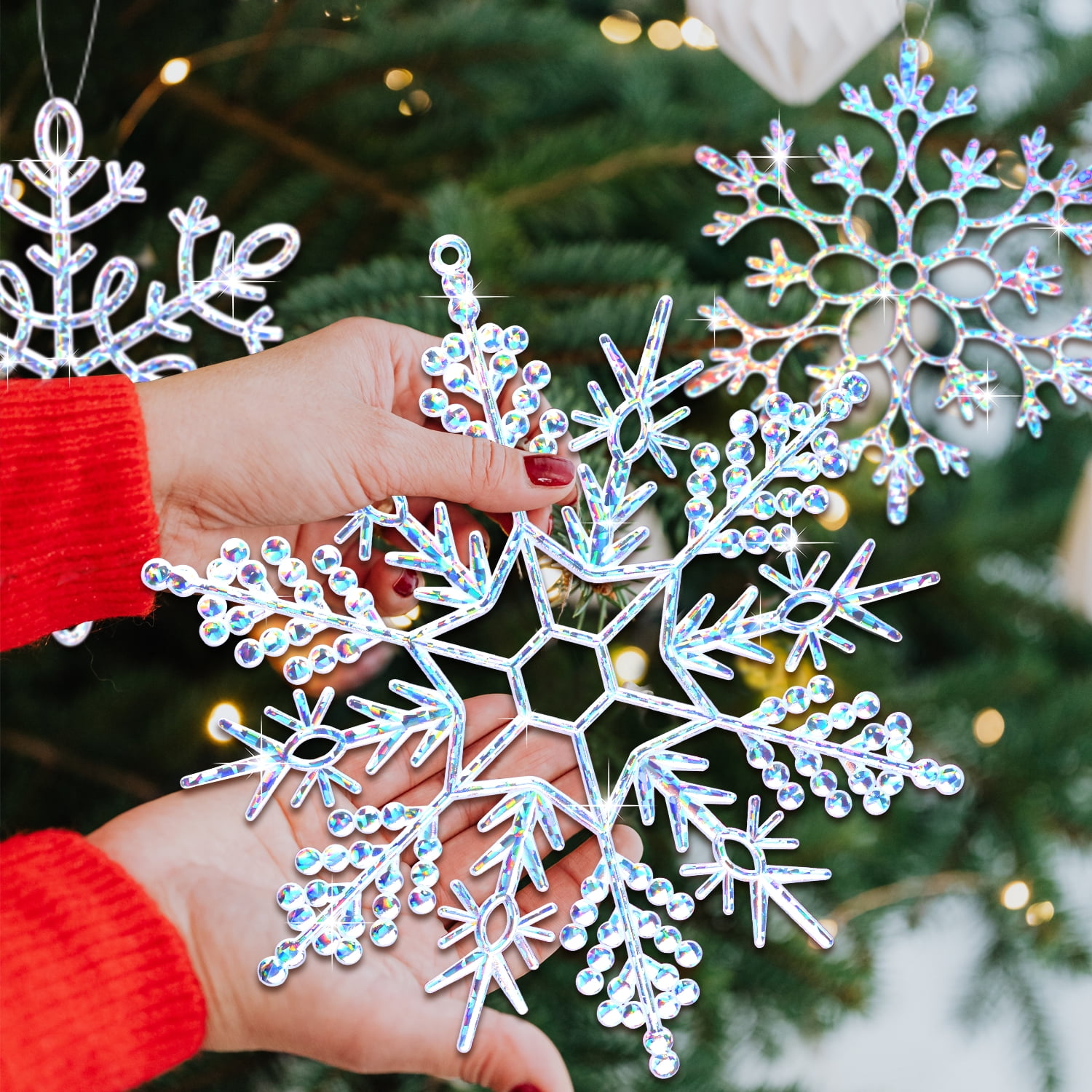 10pcs/lot 75mm Diy Christmas Snowflakes Foam Snowflakes Ornaments