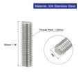 thumbnail image 2 of Uxcell 4 Pack M8 x 1.18 inch 0.05 inch Pitch 304 Stainless Steel Fully Threaded Rod Bar Studs, 2 of 6