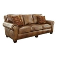 thumbnail image 3 of Steve Silver Silverado Top Grain Leather 91" Width Sofa with Accent Pillows, Camel, 3 of 10