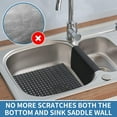 thumbnail image 3 of Bligli Silicone Sink Divider Mat - 11.8x7.9 inch Non-Slip Kitchen Organizer, Dish & Glassware Protector for Double Basins, Scratch & Stain Resistant, Durable & Flexible (Black), 3 of 7