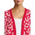 thumbnail image 4 of Dreamers by Debut Women's Open Front Print Cardigan Sweater, Midweight, 4 of 5