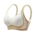 thumbnail image 3 of Sports Bras For Women Plus Size Push Up Bralettes For Women Bras For Older Women No Underwire Full Coverage Bralette Bra Comfortable Wireless Bras Push Up Seamless V Neck Bras #01 Beige,Xxxl, 3 of 8