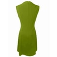 thumbnail image 2 of Women'S Formal Work Mini Dress Casual Summer Sleeveless Elegant Button Bussiness Office Outfits Green XL, 2 of 6