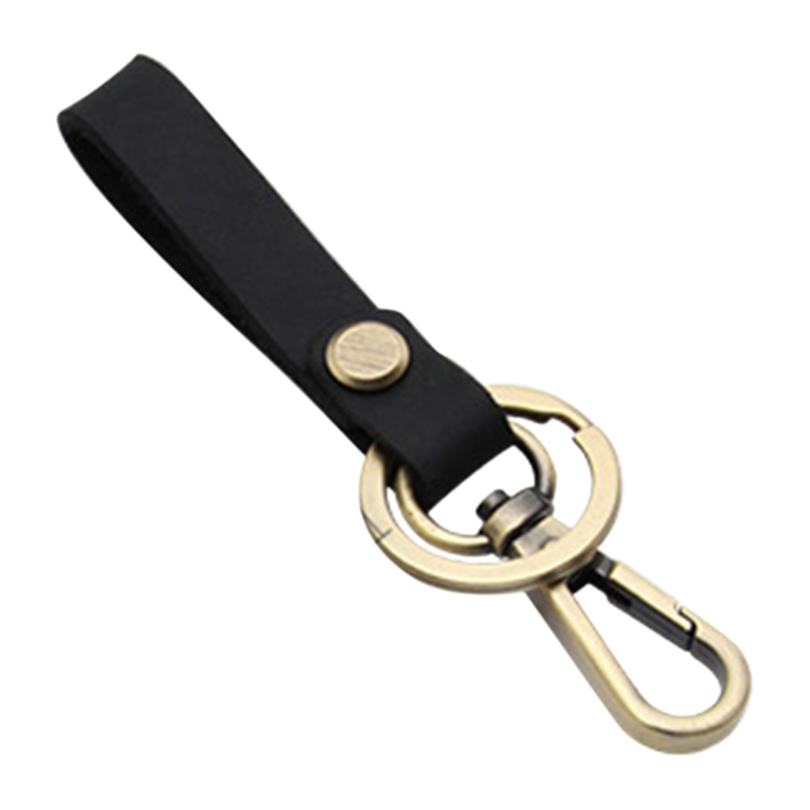 KEY CHAIN & LEATHER Belt Loop Key Holder Ring Keychain Keyring Keyfob Detachable 