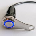 thumbnail image 2 of 12V, interruptor de manillar de motocicleta de acero inoxidable compatible con interruptor de parada de arranque de bocina de luz antiniebla, luz azul Zefei Wu 9024735040514, 2 of 5