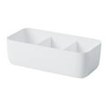 thumbnail image 1 of Caja de almacenamiento de calcetines, organizador de ropa interior de plástico apilable para el hogar y el dormitorio (tres celdas blancas), 1 unidad, 1 of 11