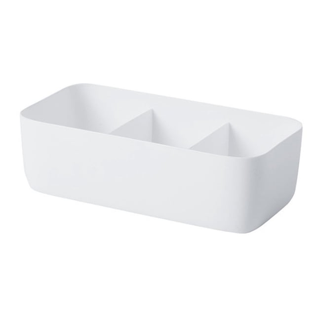 Caja de almacenamiento de calcetines, organizador de ropa interior de plástico apilable para el hogar y el dormitorio (tres celdas blancas), 1 unidad
