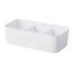 thumbnail image 1 of Caja de almacenamiento de calcetines, organizador de ropa interior de plástico apilable para el hogar y el dormitorio (tres celdas blancas), 1 unidad, 1 of 11