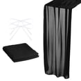 thumbnail image 1 of 10 Pies Chifón Mesa Camino, 28 x 120 Pulgadas Rústico Gasa Mantel Transparente Boda Mesa Camino para Boda Nupcial Fiesta Mesa Decoraciones, Negro, 1 of 6