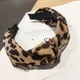 thumbnail image 2 of Diadema con estampado de leopardo para mujeres y niñas, diadema con lazo ancho anudado, 2 of 5