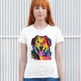 thumbnail image 3 of Tee Hunt Dean Russo Cute Neon Dog T-Shirt Adopt A Pet Colorful Pet Women's T-Shirt Tee, White, Medium, 3 of 5