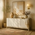 thumbnail image 2 of DecMode 68" x 32" White Wooden Geometric 3 Door and 1 Interior Drawer Sideboard, 1-Piece, 2 of 23