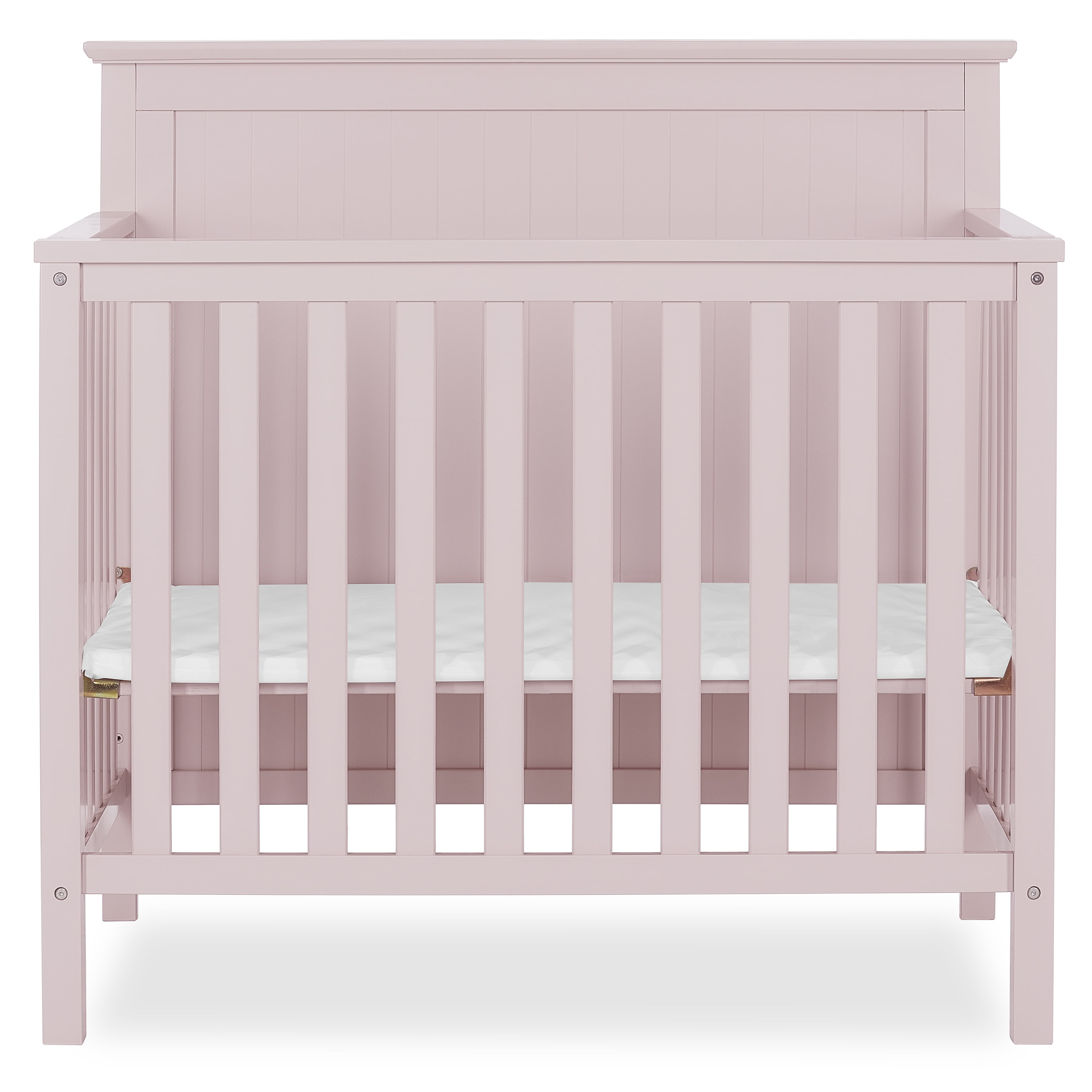Dream On Me Ava 4-in-1 Convertible Mini Crib, Blush Pink