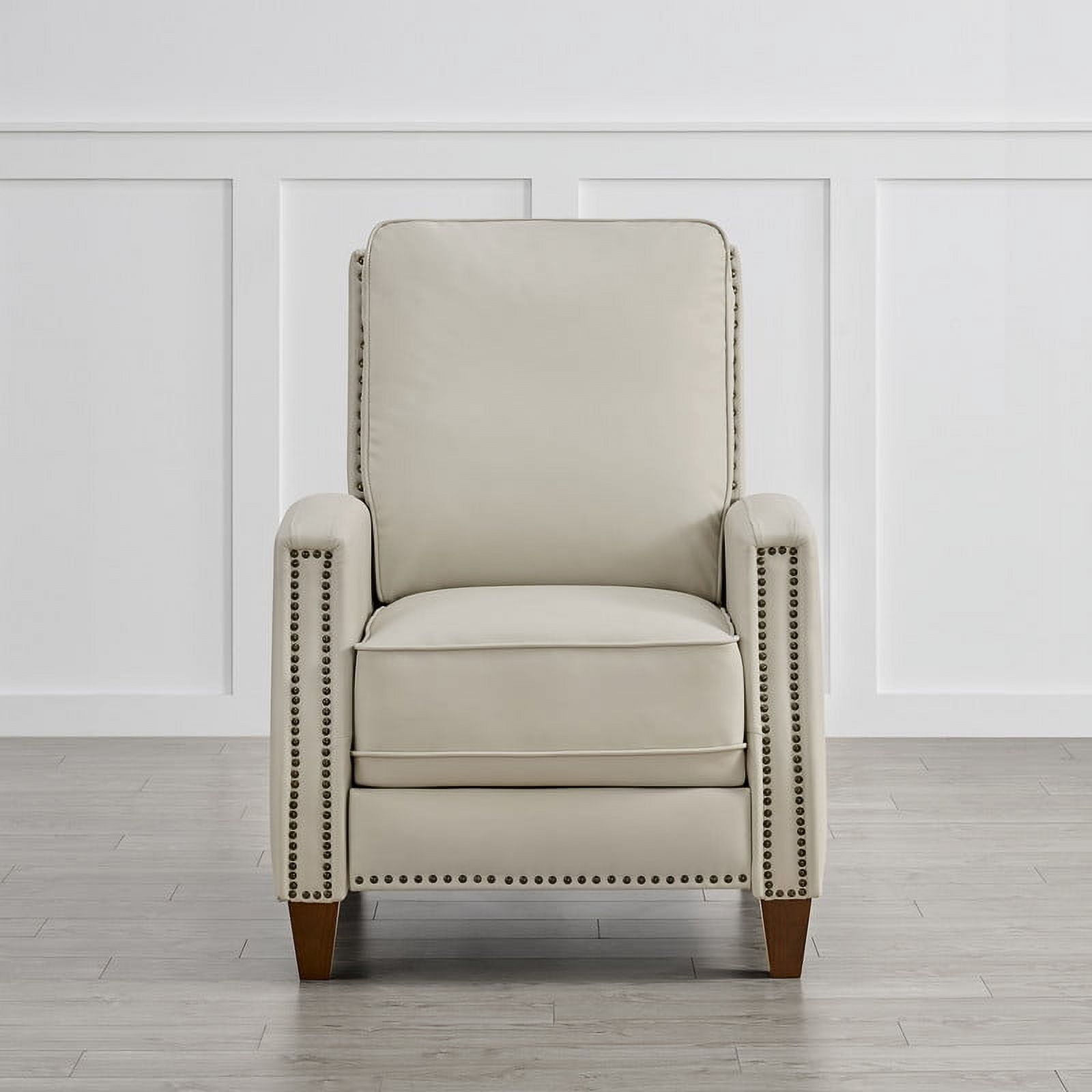 CHITA Recliner Chairs for Adults Single Sofa Chair for Living Room Faux Leather Push Back Recliner,Beige