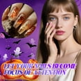 thumbnail image 3 of RAGUPEL 24Pcs Halloween Nails,Sweet and Cool Trapezoid Nails Halloween Nail Art,Sequins Nail Press Ons,Style6, 3 of 7