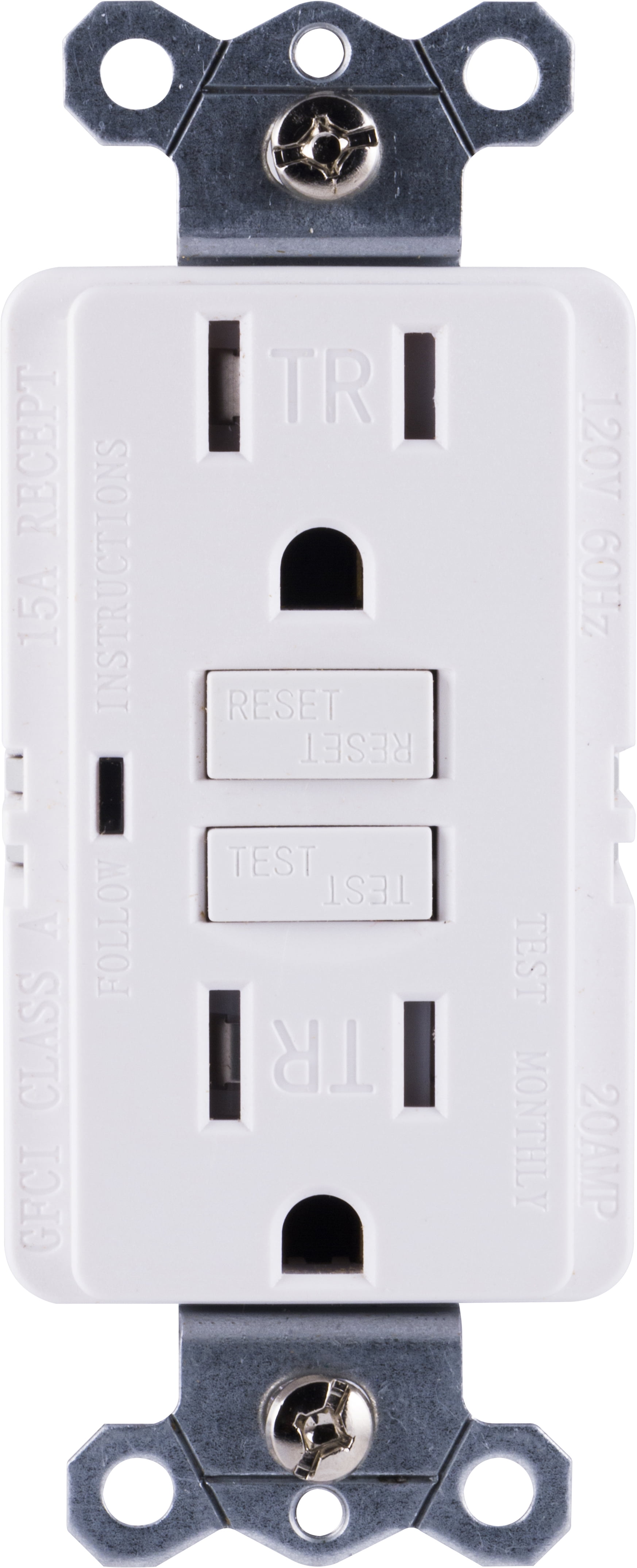 GE Tamper-Resistant GFCI Outlet, 15Amp Self-Testing, White, 32075 by Jasco Products Company, LLC