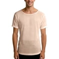 thumbnail image 2 of Mens Sheer Mesh Short Sleeve T Shirts See Through Summer Lightweight Tees Beige XXL, 2 of 4