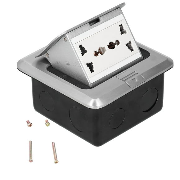 6-Port In-Ground Damping Aluminum Alloy Power Socket with Waterproof Design, 13A 250V AC, Corrosion-Resistant Base, Minimalist Streamlined Frame, Easy Installation for Clean Wiring and Enhanced