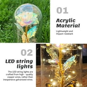 Qoosea Glass Rose Artificial Flowers with LED Lights Eternal Rose with Butterfly in Glass Dome Gifts for Valentine's Day Birthday Mother's Day Christmas