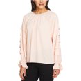 thumbnail image 1 of 1.STATE Blusa de punto con gradas para mujer, rosa, pequeña, 1 of 1