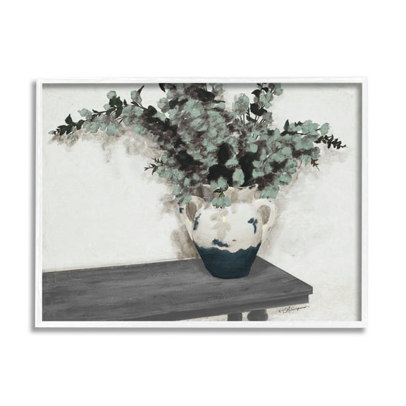 Stupell Industries Eucalyptus Plant Pot Realistic Rustic Botanical Country Painting,14 x 11, Design by Tiffany Hakimipour