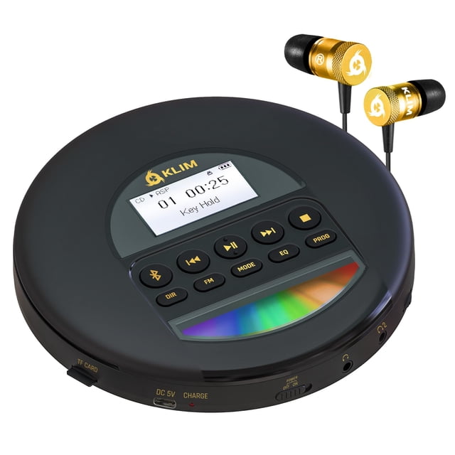 Reproductor de CD portátil KLIM Nomad con Bluetooth, radio FM y tarjeta TF
