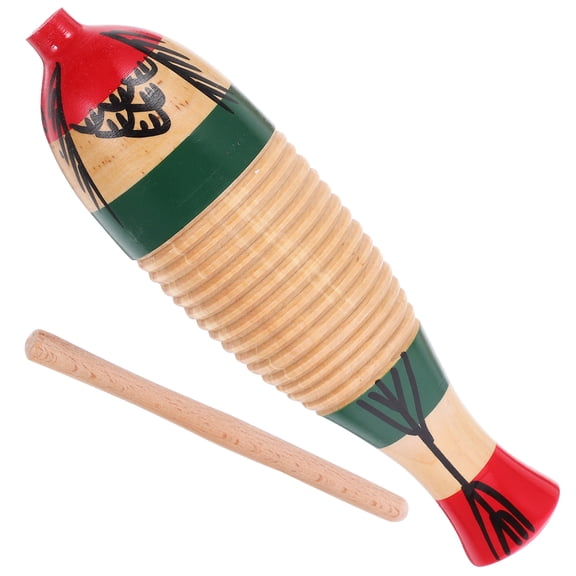 LOLIPPYY Guiro Musical Instrument for Kids, Khaki Wood Design, Ideal for Early Childhood Education