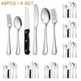 48Pieces Silverware Set Stainless Steel Flatware Cutlery Utensil Set Spoons