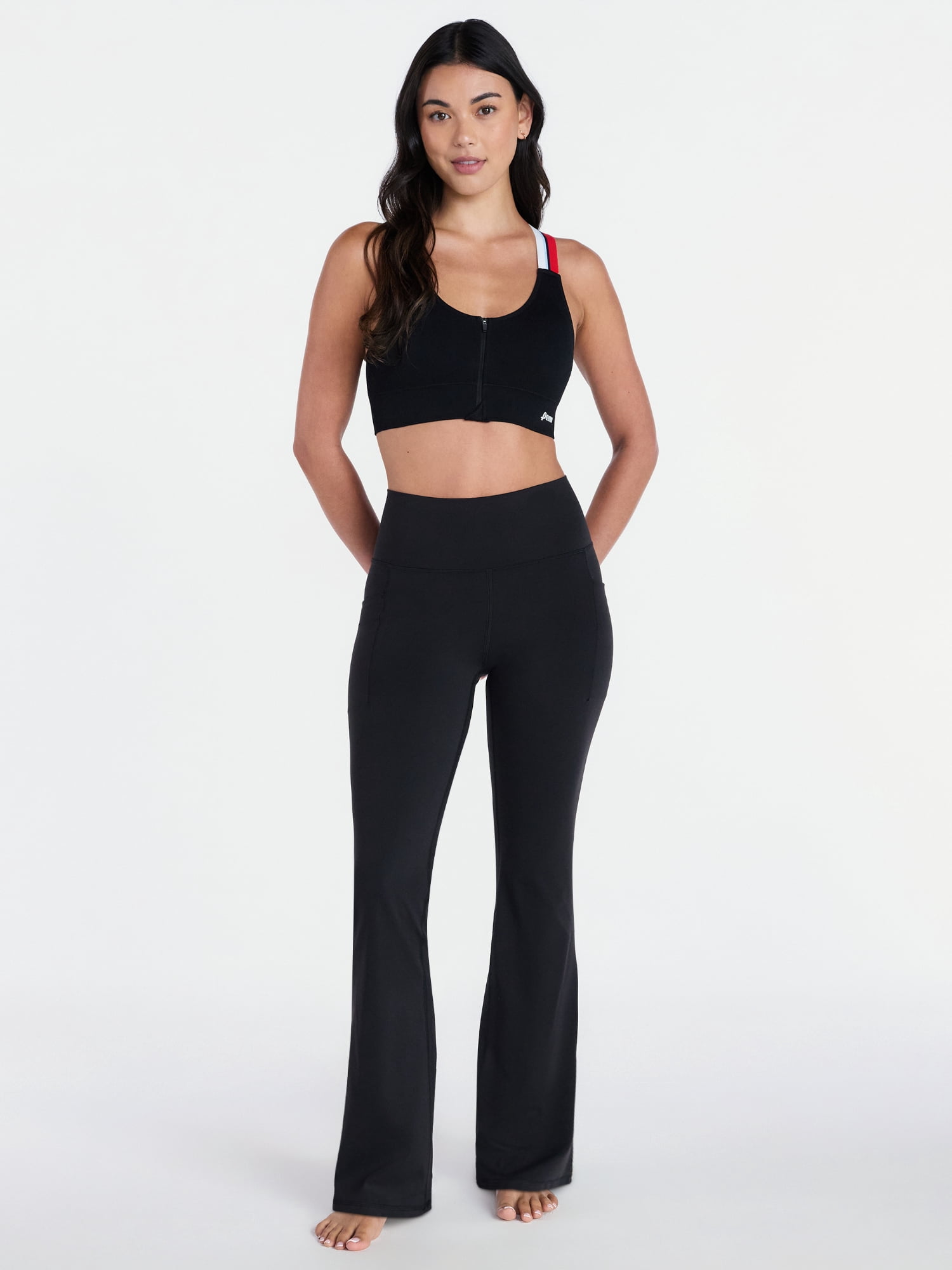 Penn Women's Seamless Adjustable Zip Front Sports Bra, Sizes S-XL