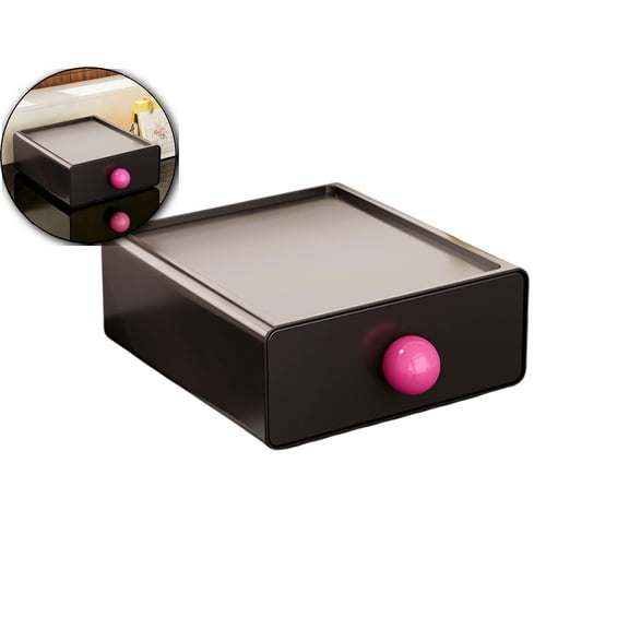 Desk Organizer with Drawers, Desktop Stackable Storage Box 7.8"x7.3"x2.9" Plastic Drawer Storage Organizer for Home Office