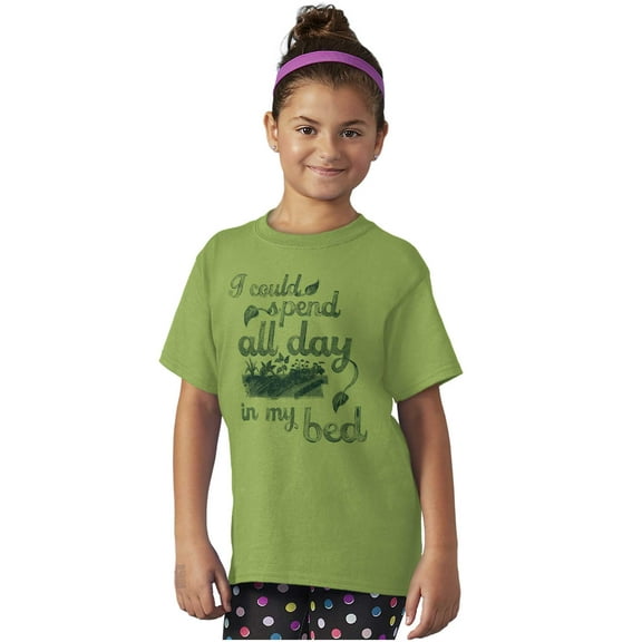 All Day Bed Flower Beds Garden Humor Girls Kids T Shirt Tees Teen Brisco Brands XS