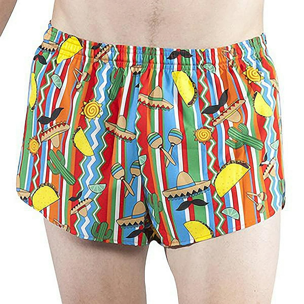 BOA BOA Men's Stretch 1" Elite Printed Split Running Shorts Walmart