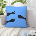 thumbnail image 5 of LNWH Decorative Pillow Covers, Fish Dead River Square Sofa Decorative Knit Pillow Case, 22"x22", 5 of 8