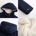 thumbnail image 3 of Abrigo de invierno para mujer, parka de invierno con forro cálido, chaqueta de invierno de longitud media, parka de invierno con capucha de piel, abrigo grueso, tallas grandes, 3 of 4