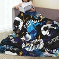 thumbnail image 6 of Honeii Football Print Fleece Blanket - Throw Blanket for Bed, Sofa, Couch, Camping, and Travel , Microplush Ultra Soft Warm Blanket-40"x30", 6 of 7