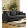 thumbnail image 4 of Welzona 83" Teddy Fabric Sofa, Modern 3-Seater Couch with 2 Throw Pillows, Tool-Free Assembly, Grey, 4 of 9
