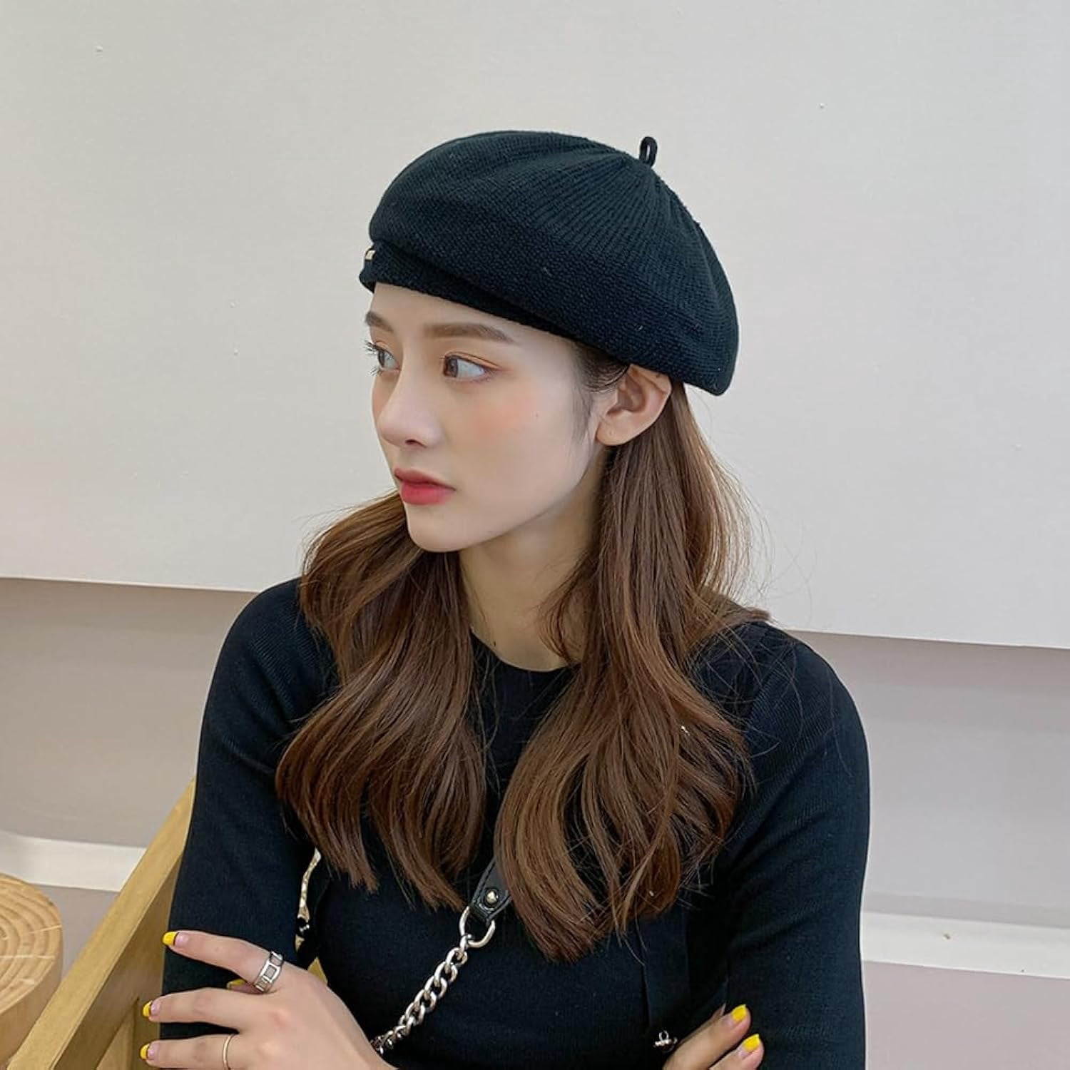 Knit Berets for Women French Beret Hat Solid Color Artist 