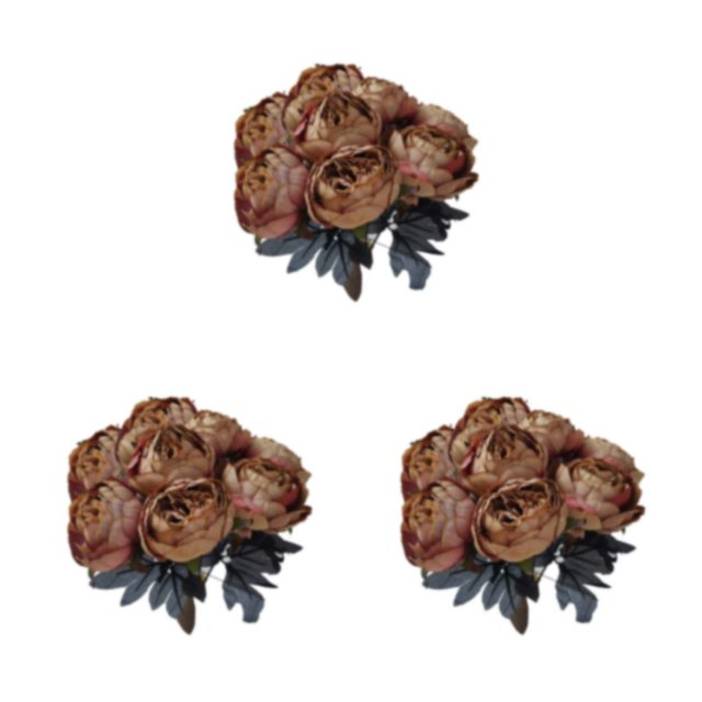 Ruiboury 1/2/3/5 10pcs/set Enjoy Beauty Of Blooming Flowers All Year Round With Artificial Silk Bean paste colored 3PCS