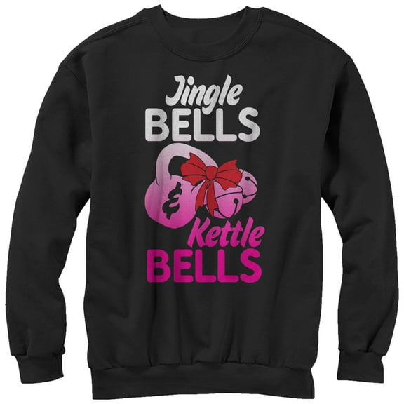 Women's CHIN UP Christmas Jingle and Kettle Bells  Sweatshirt Black Large