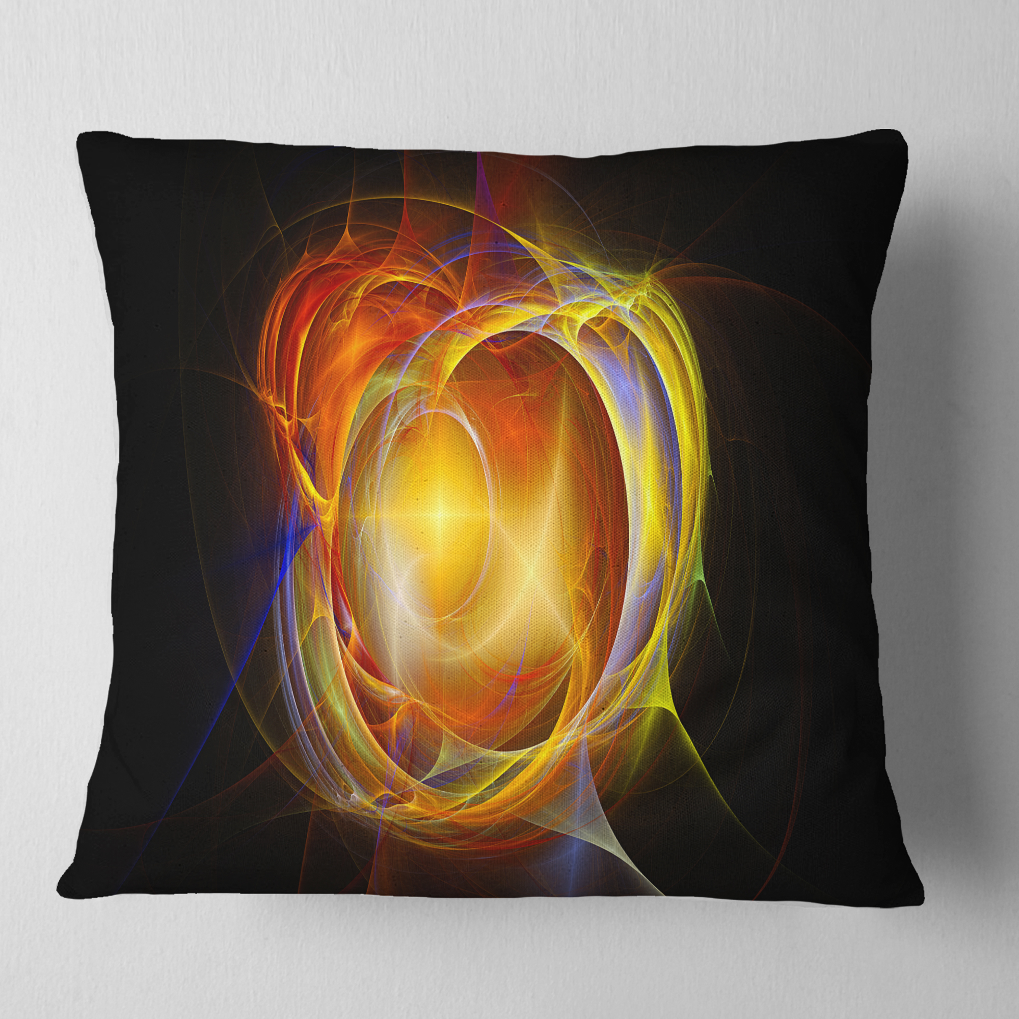 Designart Supernova Explosion in Black - Abstract Throw Pillow - 18x18